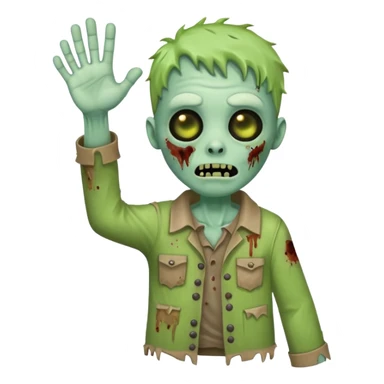 Cute funny zombie waves Hello sticker