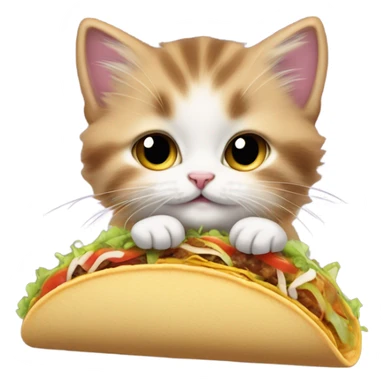 Kitten eating a taco sticker