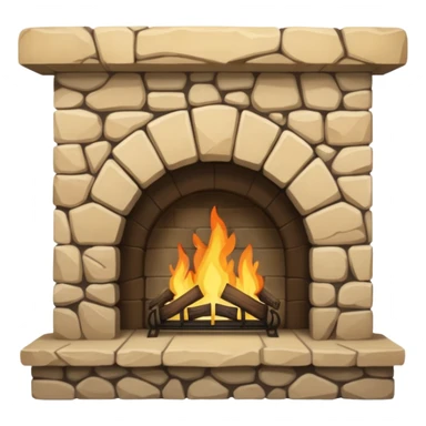 Rustic Stone Fireplace sticker