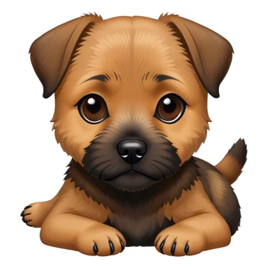 border terrier lying at feet sticker