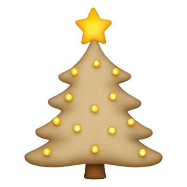 Beige Christmas tree with lights sticker