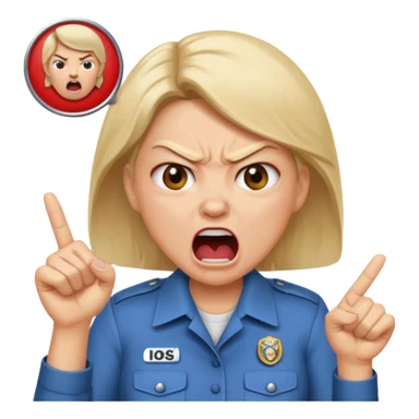 emojis.com a-karen-mom-yelling-at-somebody-that-wont-take-their-dog-out-and-is-showing-her-badge-but-its-fake sticker