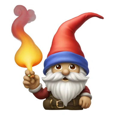 Gnome with a mushroom hat smoking sticker