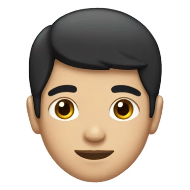 A teenager with black hair with a bow on his head sticker