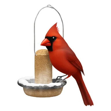 Cardinal on bird feeder sticker