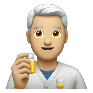 Man holding medicine sticker