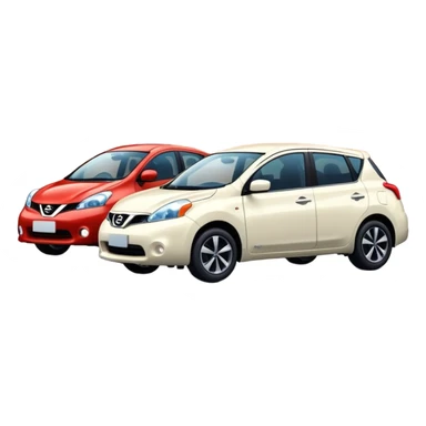 Stars in night dessert and Nissan cars behind sticker