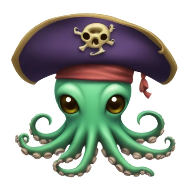Octopus in a pirate hat sticker
