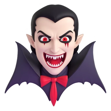 Vampire with sharp extended fangs sticker