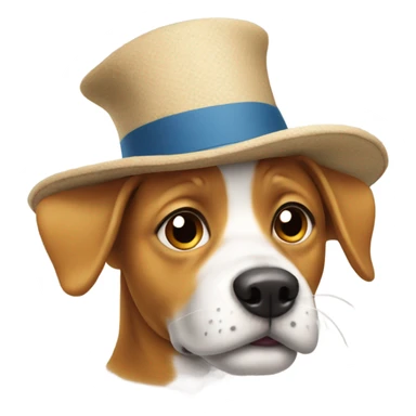 silly doggy with silly hat on sticker
