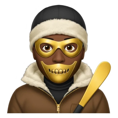 African American gangster mafia with a ski mask sticker
