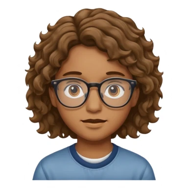 Adolescente, moreno (no mucho) cabello ondulado y lentes  sticker