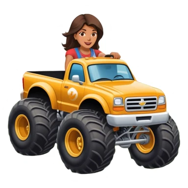 Mom driving a monster truck on a football f in a quarter mile turn left on Boulevard  sticker