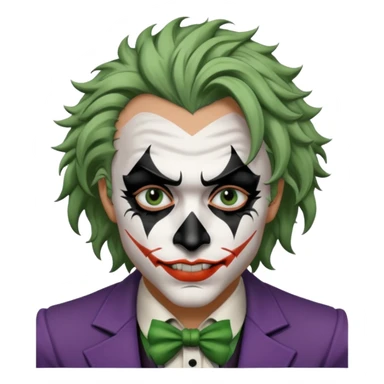 man with plack and white joker makeup sticker