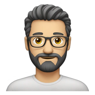 homem branco rosto arredondado oculos fino e barba sticker