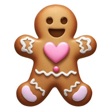pastel gingerbread man with heart sticker