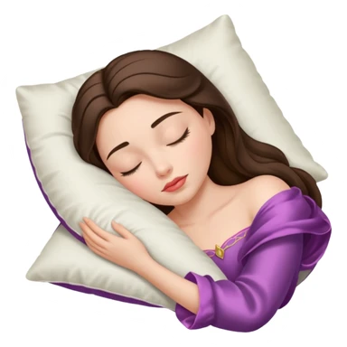 sleeping beauty brunette white girl with a silk pillow sticker