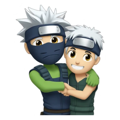 Kakashi hatake handshaking with a boy sticker