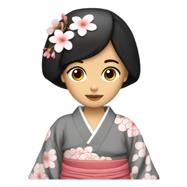 kimono black sticker