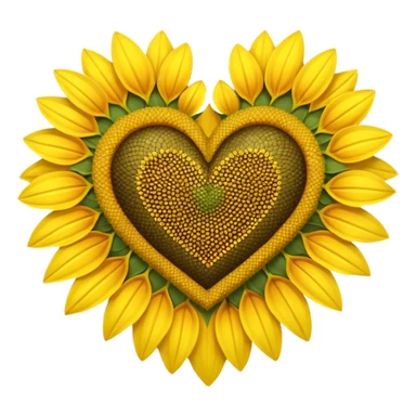 Sun flower heart sticker