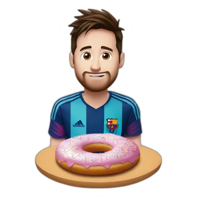 Messi qui mange un donuts sticker