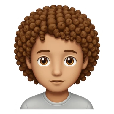 Brown boy with curly hair sticker