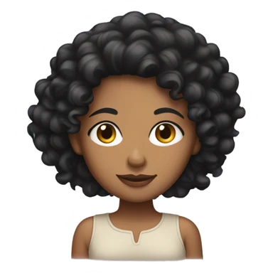 Tan skin girl with black curly hair sticker