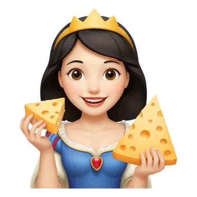 Happy Snow White with triangle cheese sticker
