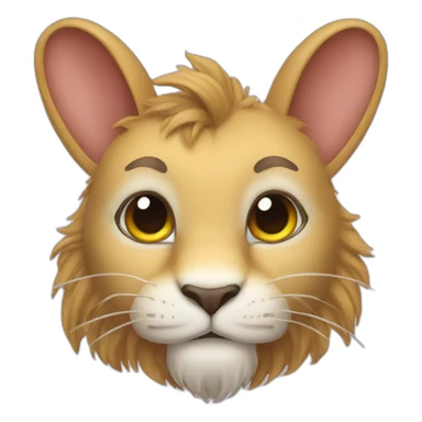 lion head rabbit sticker