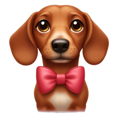 sausage dog with bow sticker