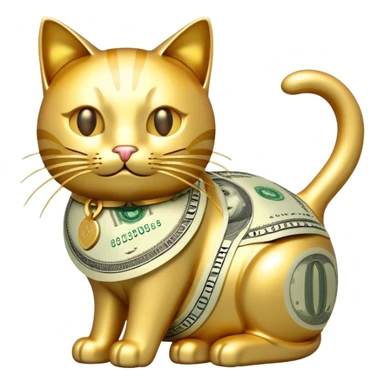 Cat made of money sticker