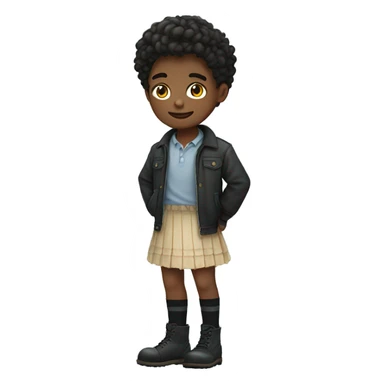 boy wearing a skirt and thigh highs, Cute sticker