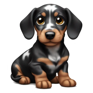 Black merle mini dachshund puppy sticker