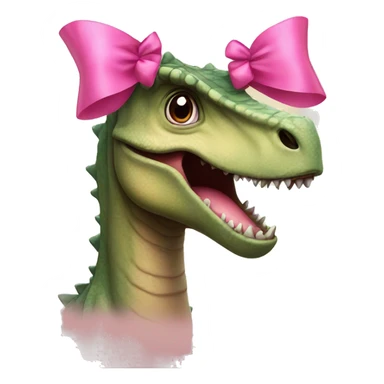 Dinosaur with a pink bow and eyelashes  sticker