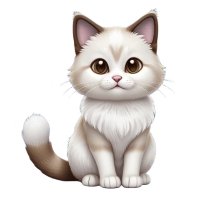 cinematic-[showshoe cat]-realistic-full-body-sitting-emoji,-tail-curled-playfully-around-its-paws,-head-tilted-dramatically,-fluffy-[snowshoe cat]-fur,-simplified-yet-realistic-focused-features,-highly-detailed,-glowing-with-an-almost-sarcastic-glow sticker