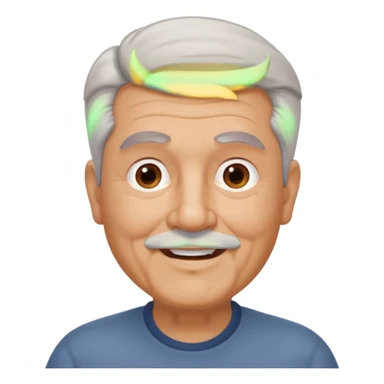 75, goatee, bold, side hair grey, no glasses, chubby sticker