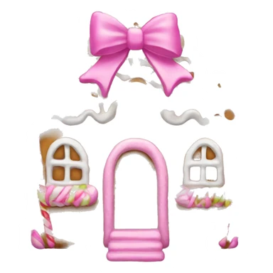 Gingerbread house with a pink bow  sticker