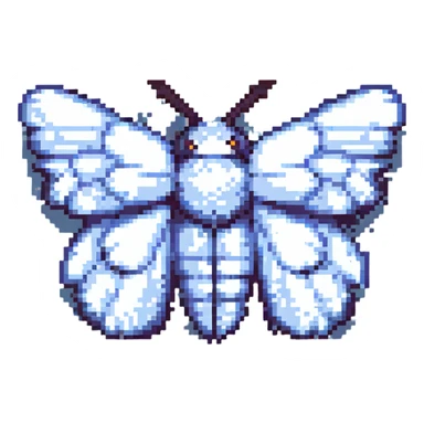 pixel art fluffy moth sticker