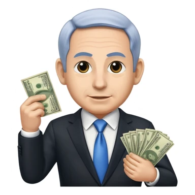 Netanyahu offering money sticker