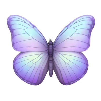 Pastel-colored soft-colored whitish iridescent purple butterfly sticker