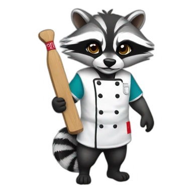 racoon cheff with River Plate T-shirt sticker