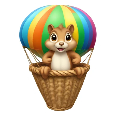 Squirrel in hot air balloon  sticker