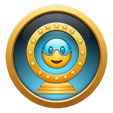 featuring achievements, films, and 100 views, in a style achievement sticker