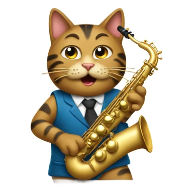Cat playing saxophone  sticker