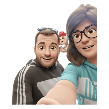 happy couple selfie moment sticker