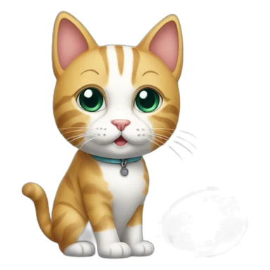 Lovely cat with a tennis racket sticker