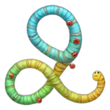 worm and DNA wrapped around eachother sticker