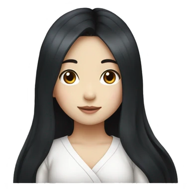 Korean girl with very long black hair sticker