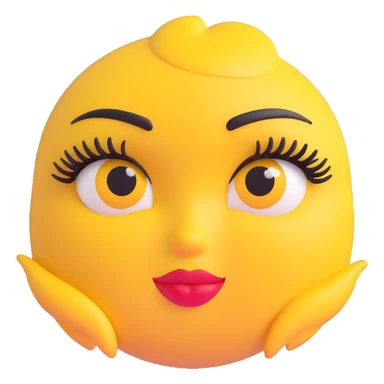 classic round yellow emoji face, bratty mean girl expression, thick lashes, glossy lips, side-eye smirk, dramatic eye makeup, sassy attitude, cartoon style, no body sticker