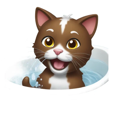 Brownie the cat being a menace during bath time  sticker